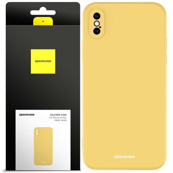 Spacecase Silikonikuoro Iphone Xs Max Keltaisella Kotelon Kansilla