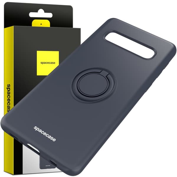 Spacecase Silikonecase Ring För Samsung Galaxy S10+ Svart Skydd