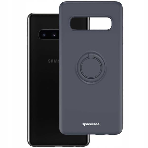 Spacecase Silikonecase Ring För Samsung Galaxy S10+ Svart Skydd