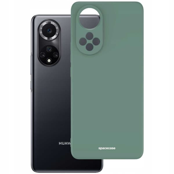 Spacecase Silikonikuoro Huawei Nova 9 Tummavihreälle Kansile