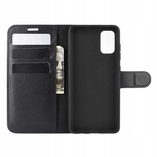 Litchi Fodral Till Samsung Galaxy A41 Svart