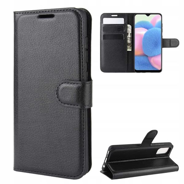Litchi Fodral Till Samsung Galaxy A41 Svart