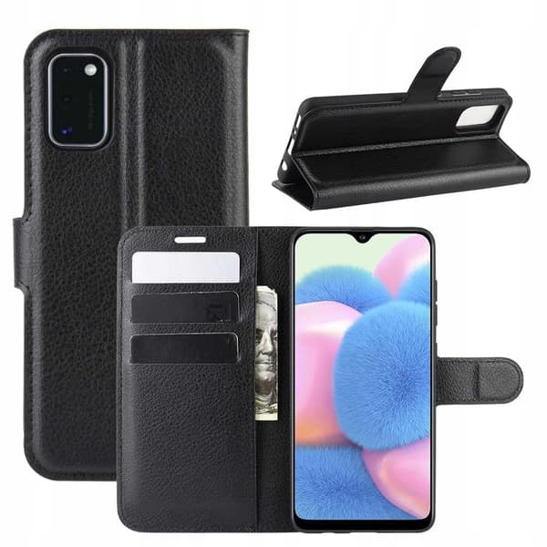 Litchi Fodral Till Samsung Galaxy A41 Svart