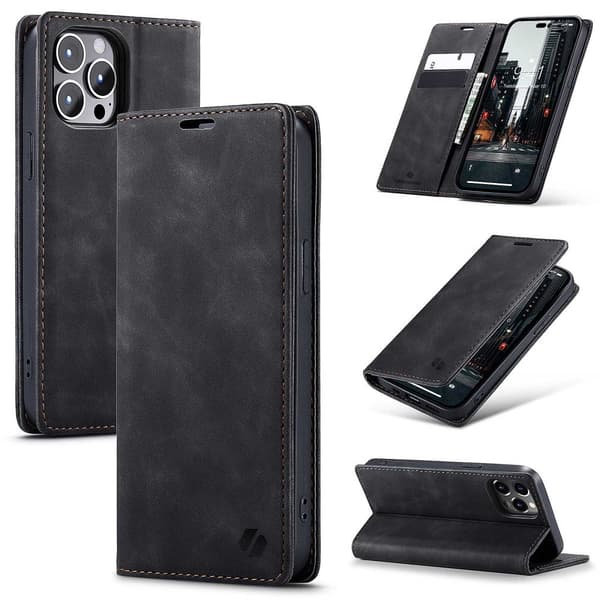 Spacecase Wallet Case For Iphone 14 Pro Max Case Svart