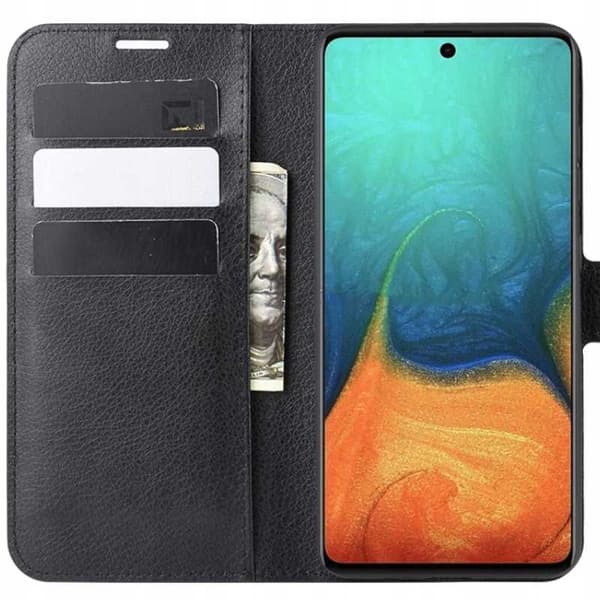 Litchi Case Cover Till Samsung Galaxy A71 Svart Silikon