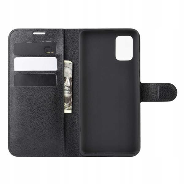 Litchi Case Cover Till Samsung Galaxy A71 Svart Silikon