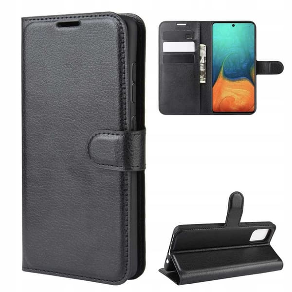 Litchi Case Cover Till Samsung Galaxy A71 Svart Silikon