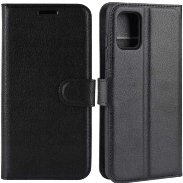 Litchi Case Cover Till Samsung Galaxy A71 Svart Silikon