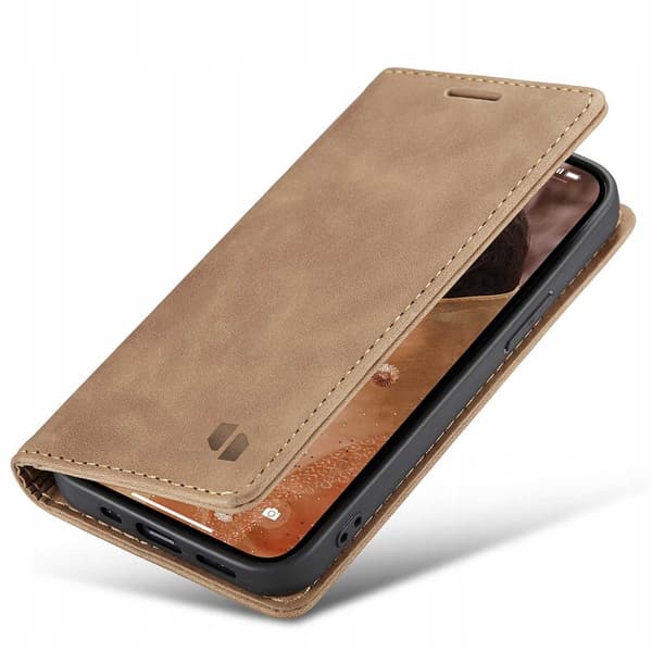 Spacecase Case Wallet Case Til Iphone 13 Læderbrun