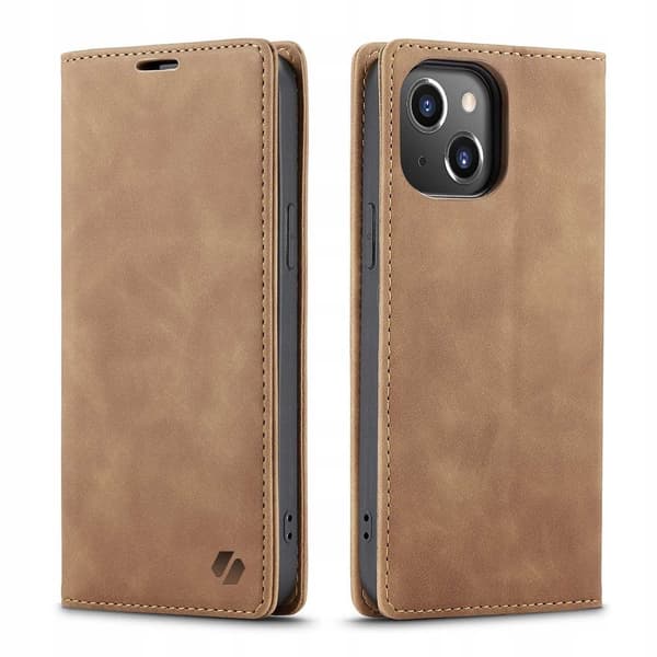 Spacecase Case Wallet Case Til Iphone 13 Læderbrun