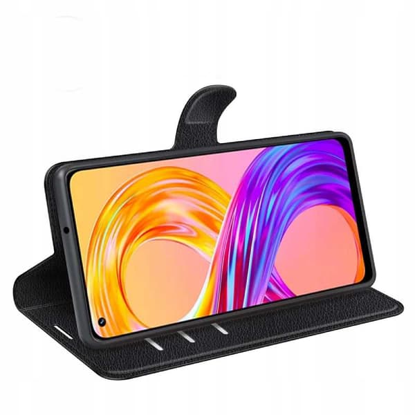 Litchi Deksler For Realme 8 8 Pro Phone Svart