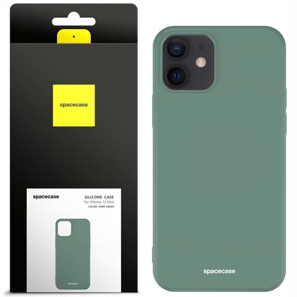 Spacecase Silikonevesker Til Iphone 12 Mini Case Mørkegrønn Deksler