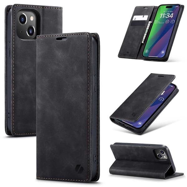 Spacecase Longveke Til Iphone 15 Plus Svart Skinndeksel
