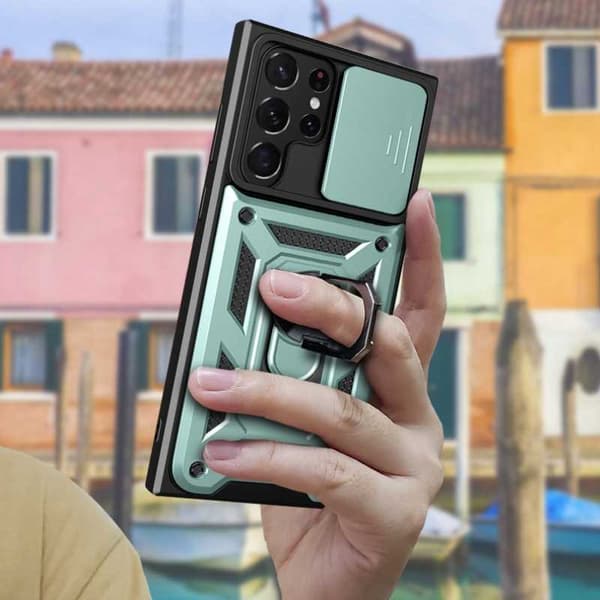 Spacecase Case Deksel For Samsung Galaxy S22 Ultra Green