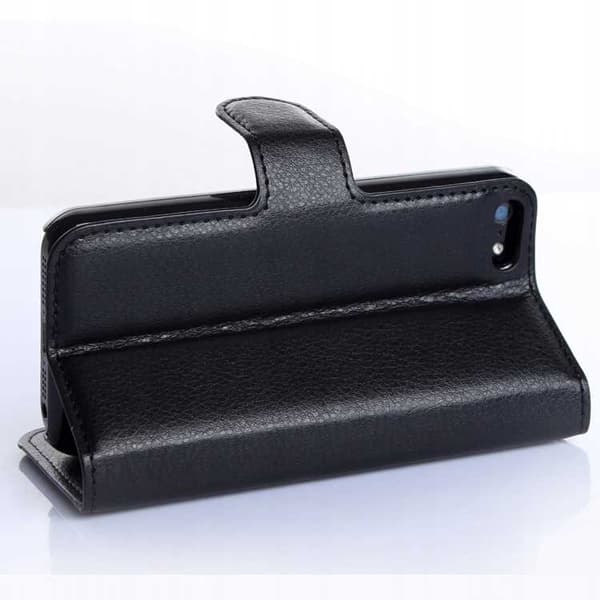 Litchi Deksler Til Iphone 5 5S Se Sort Beskyttelse