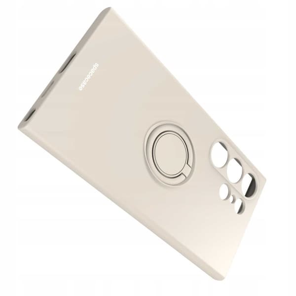 Spacecase Silikone Case Ring For Samsung Galaxy S24 Ultra Bone
