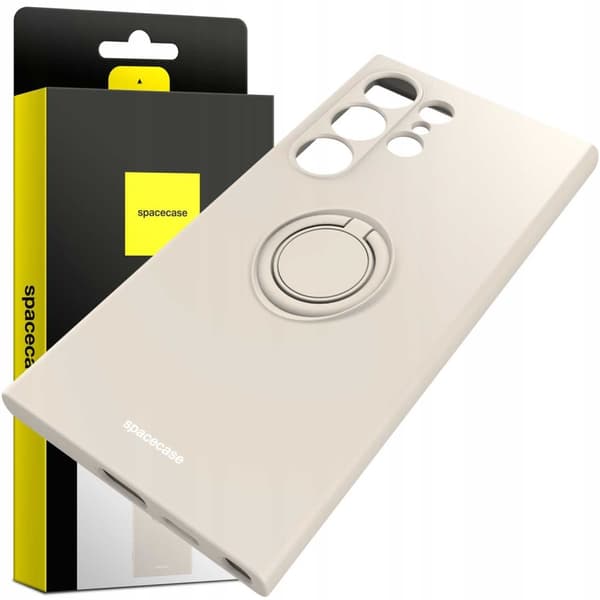 Spacecase Silikone Case Ring For Samsung Galaxy S24 Ultra Bone