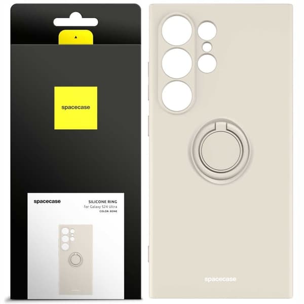 Spacecase Silikone Case Ring For Samsung Galaxy S24 Ultra Bone