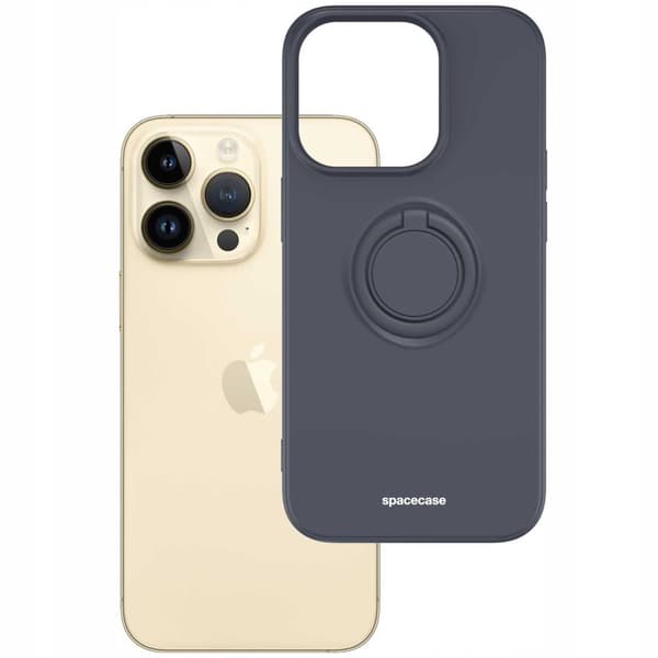 Spacecase Silikone Ring Case Til Iphone 14 Pro Sort Case Cover