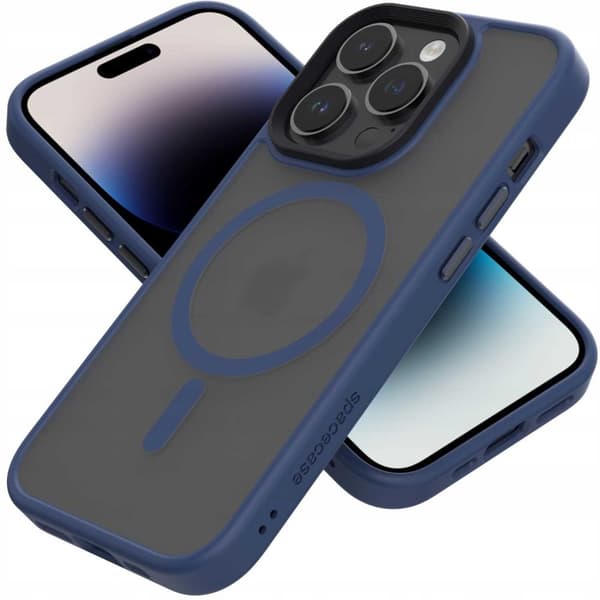Spacecase Case Cover Til Iphone 14 Pro Til Magsafe Mørkeblå