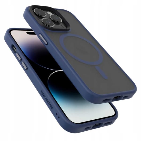 Spacecase Case Cover Til Iphone 14 Pro Til Magsafe Mørkeblå