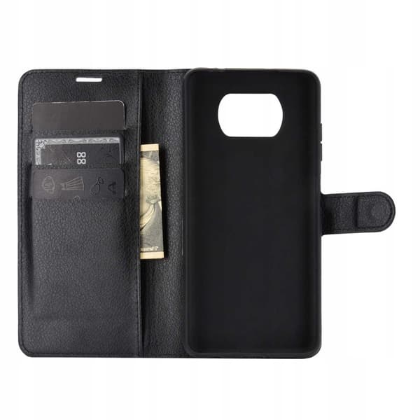 Litchi Case Cover Til Poco X3 Nfc Pro Sort Silikone