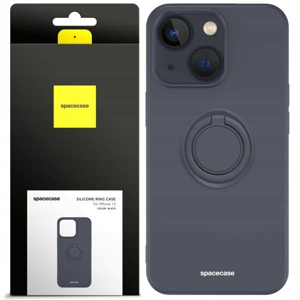 Spacecase Silikone Case Ring Til Iphone 13 Sort Beskyttelse