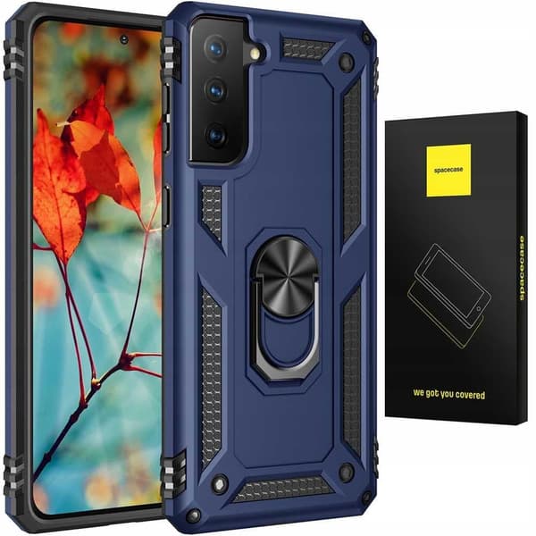 Spacecase Kotelon Kansi Samsung Galaxy S21+ Blue Sc Ring Nx:Lle