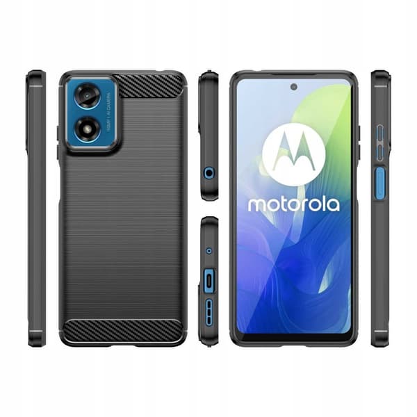 Spacecase Case Hiilikuosi Motorola G04 G04S G24 G24 Power Black