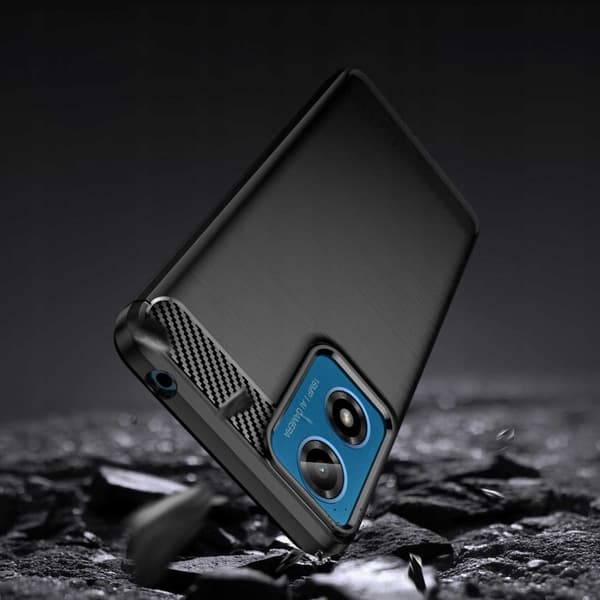 Spacecase Case Hiilikuosi Motorola G04 G04S G24 G24 Power Black