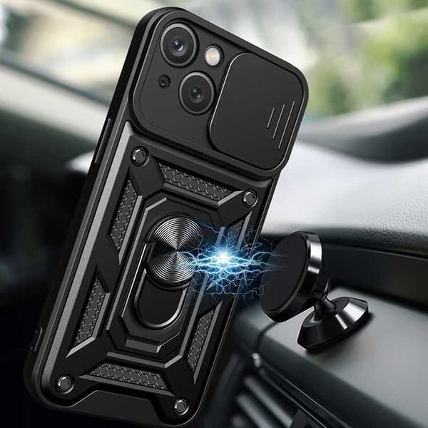 Spacecase Case Kotelo Iphone 15 Black Sc Caming Suojalle