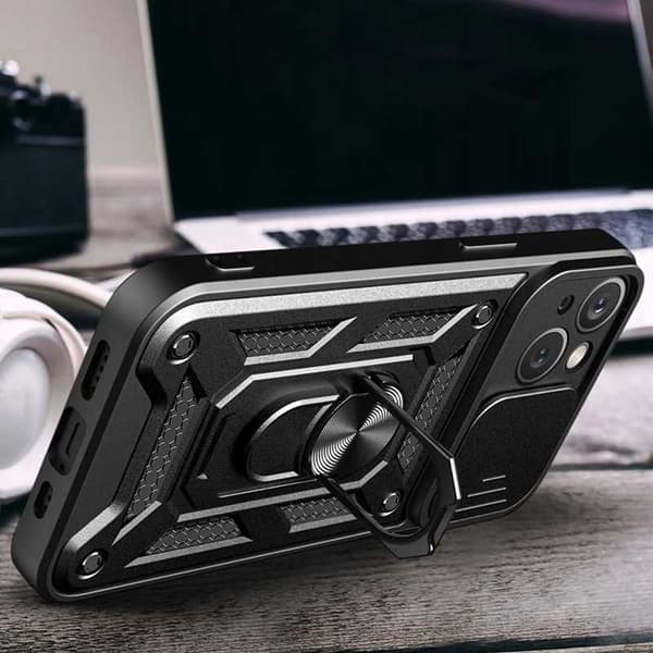 Spacecase Case Kotelo Iphone 15 Black Sc Caming Suojalle