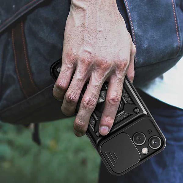 Spacecase Case Kotelo Iphone 15 Black Sc Caming Suojalle
