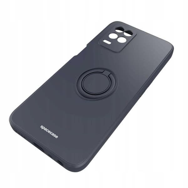 Spacecase Silikone Case Ring Til Realme 8 5G Telefon Sort