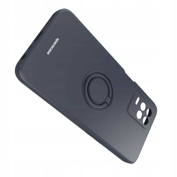Spacecase Silikone Case Ring Til Realme 8 5G Telefon Sort
