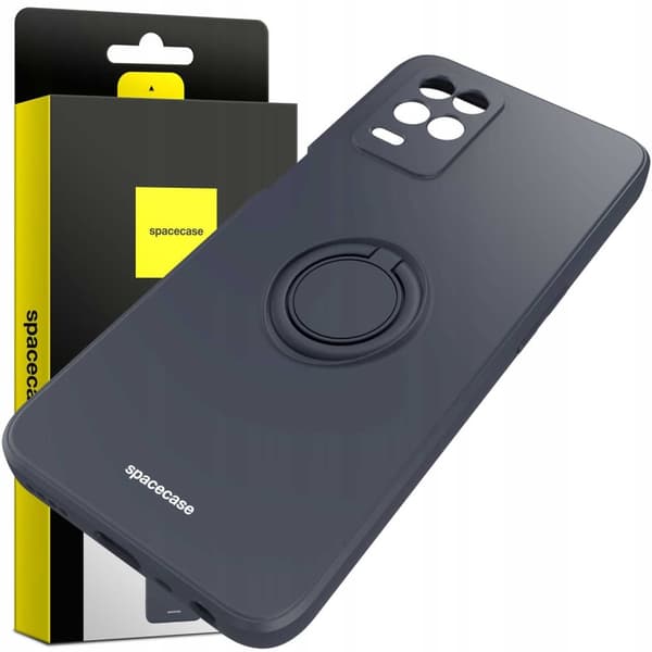 Spacecase Silikone Case Ring Til Realme 8 5G Telefon Sort
