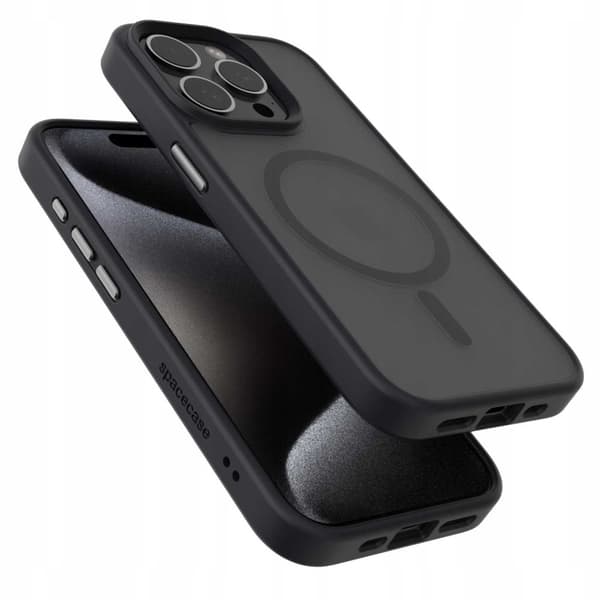 Spacecase Hybrid-Kotelo Iphone 15 Pro Musta
