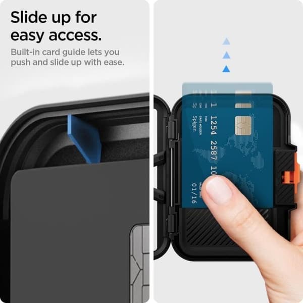 Porte Kort Magnetisk - SPIGEN - AFA06031 - Kompatibel med iPhone 16/15/14/13/12 - Svart - Robust konstruktion