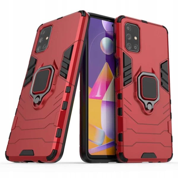 Varusteen Kotelon Kansi Samsung Galaxy M31S X-Ring Red -Laitteelle