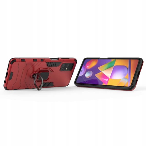 Varusteen Kotelon Kansi Samsung Galaxy M31S X-Ring Red -Laitteelle