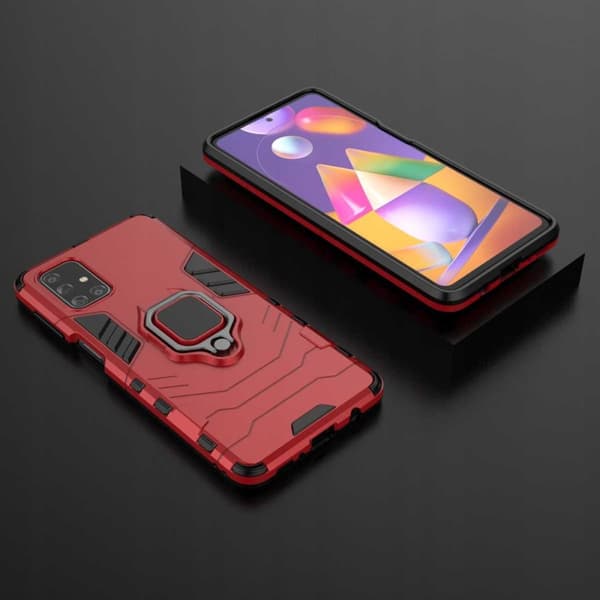 Varusteen Kotelon Kansi Samsung Galaxy M31S X-Ring Red -Laitteelle