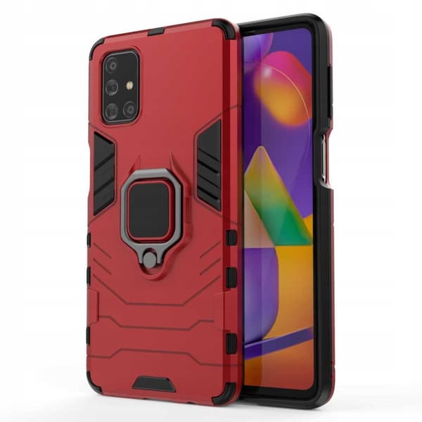 Varusteen Kotelon Kansi Samsung Galaxy M31S X-Ring Red -Laitteelle