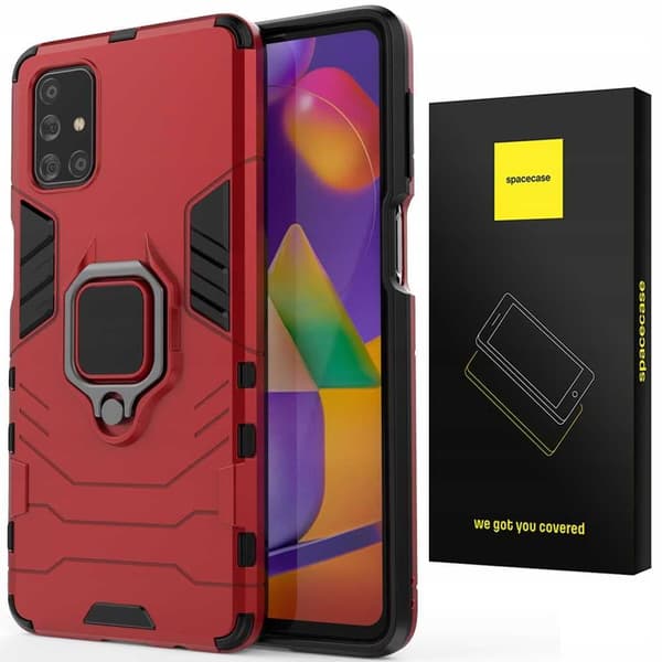 Varusteen Kotelon Kansi Samsung Galaxy M31S X-Ring Red -Laitteelle