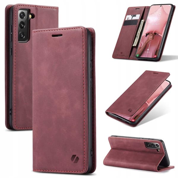 Spacecase Pålbocksväska För Samsung Galaxy S21 Rött Skydd