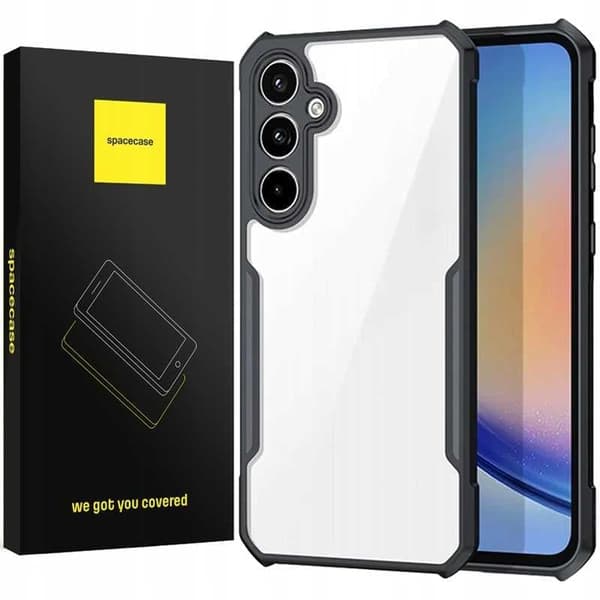Spacecase Kotelon Kansi Samsung Galaxy A35 5G Beetle Black:Lle