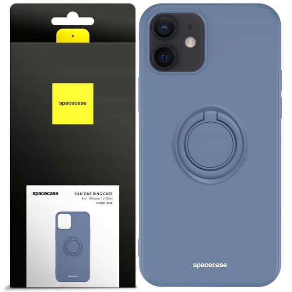 Spacecase Case Silikon Ringdeksel For Iphone 12 Mini Blå