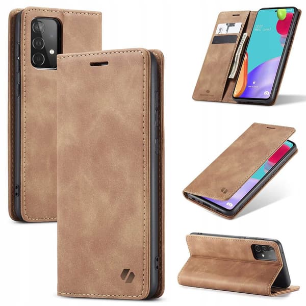 Spacecase Case Wallet Case Til Samsung Galaxy A52 5G Lysebrun