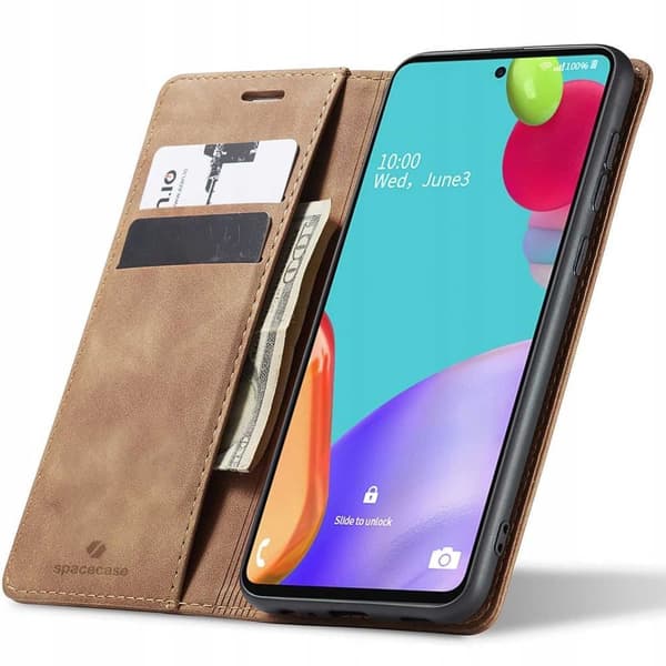 Spacecase Case Wallet Case Til Samsung Galaxy A52 5G Lysebrun
