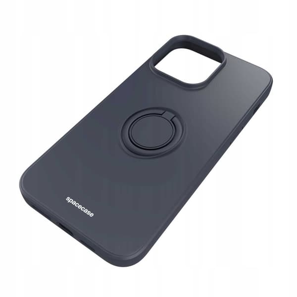 Spacecase Silicone Case Ring For Iphone 14 Pro Max Musta