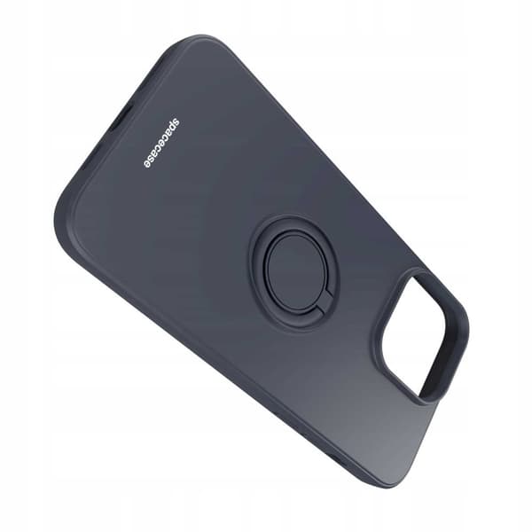 Spacecase Silicone Case Ring For Iphone 14 Pro Max Musta